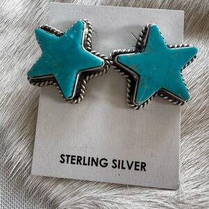Star Shaped Sterling Silver Earrings